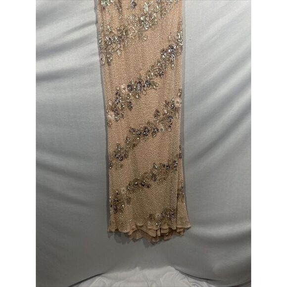 NWT MAC DUGGAL [ 4 ] 5500 Embellished Bateau Neck Cap Sleeve Gown Nude‎ - Picture 12 of 16